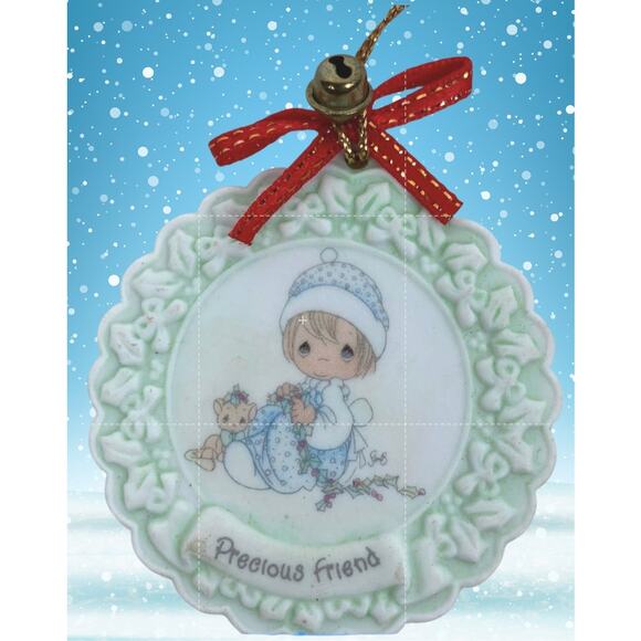 Precious Moments Ornament 1997 PMI “Precious Friend” Christmas Porcelain Gift - Picture 1 of 4